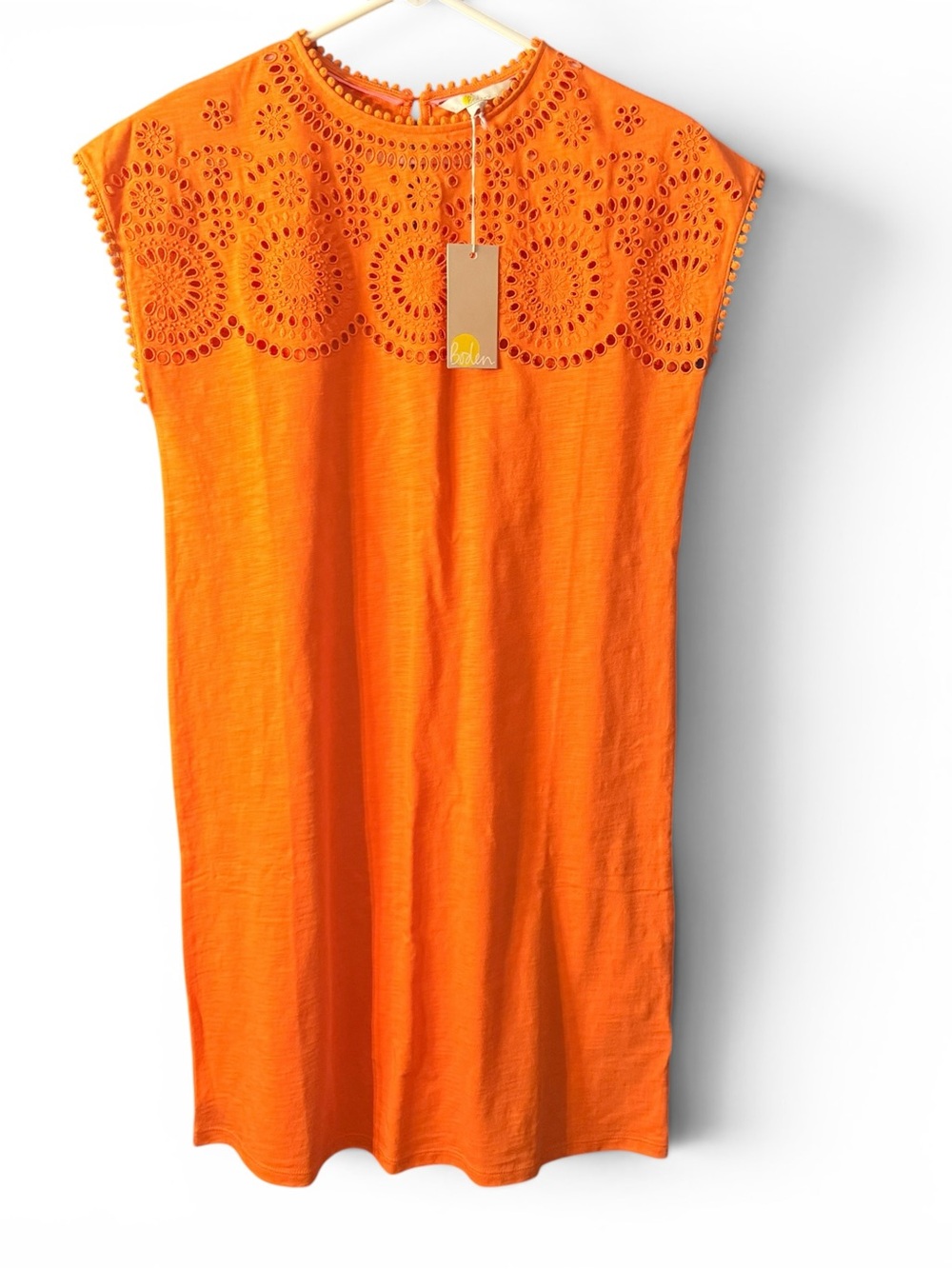 Boden Dress NWT Bright Orange Eyelet Shift Dress Size 4